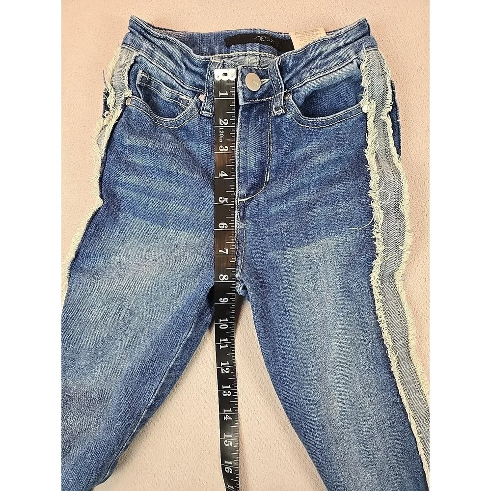 Joe's Jeans Size 8 Girls‎ Distressed Frayed Side Seam Blue Denim Jeans